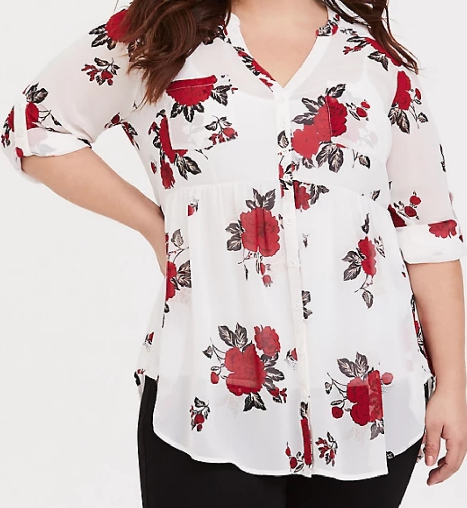 Torrid Emma - Chiffon Babydoll Tunic Size 2 NWOT